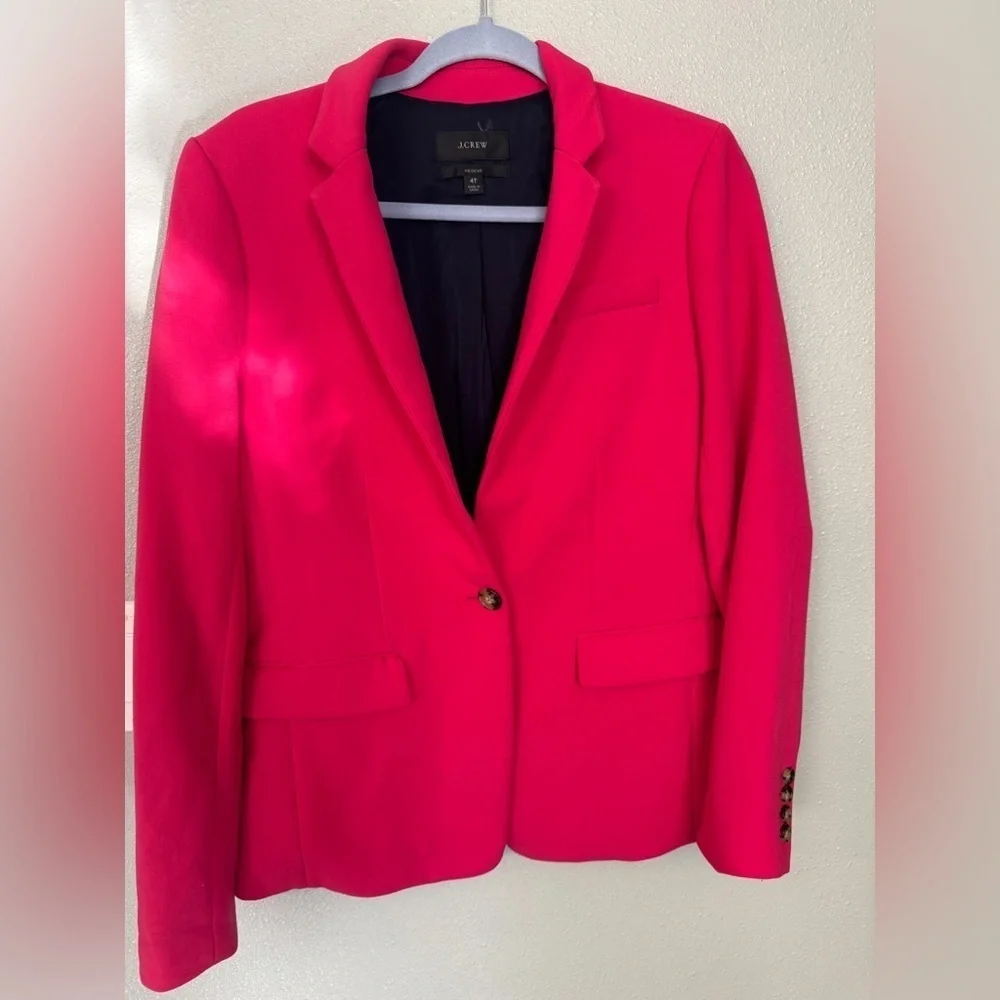Hot pink Barbiecore J Crew blazer coquette preppy colorful elevated workwear